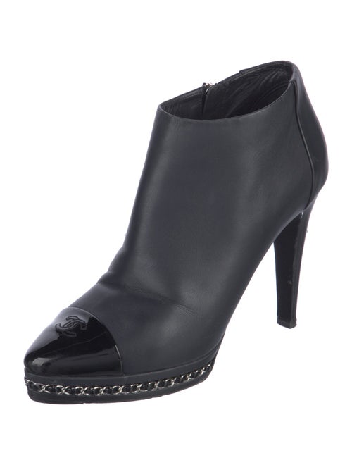 Chanel Chain-Link Accent Lambskin Boots