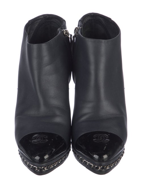Chanel Chain-Link Accent Lambskin Boots