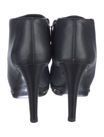 Chanel Chain-Link Accent Lambskin Boots