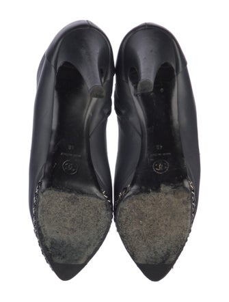 Chanel Chain-Link Accent Lambskin Boots