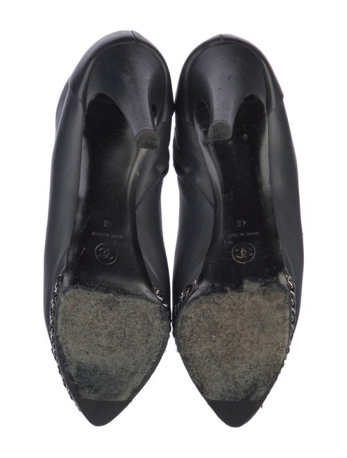 Chanel Chain-Link Accent Lambskin Boots