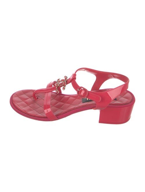 Chanel 2023 Interlocking CC Logo T-Strap Sandals