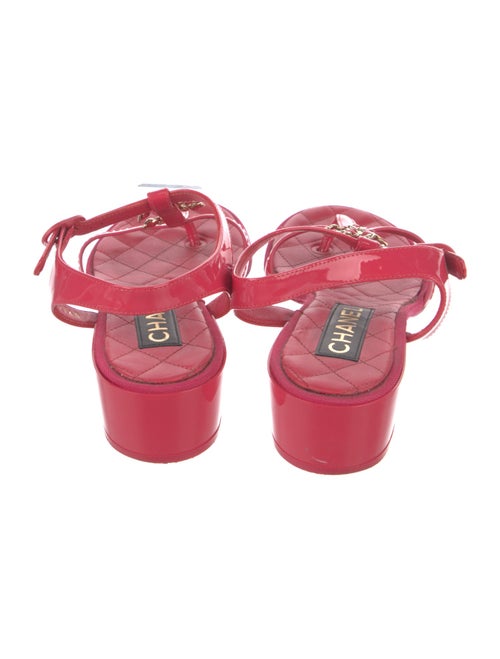 Chanel 2023 Interlocking CC Logo T-Strap Sandals