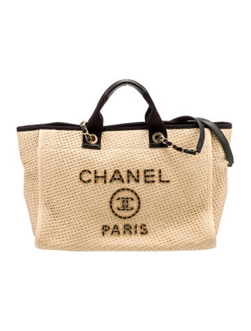 Chanel Totes Large Raffia Deauville Shopping Bag