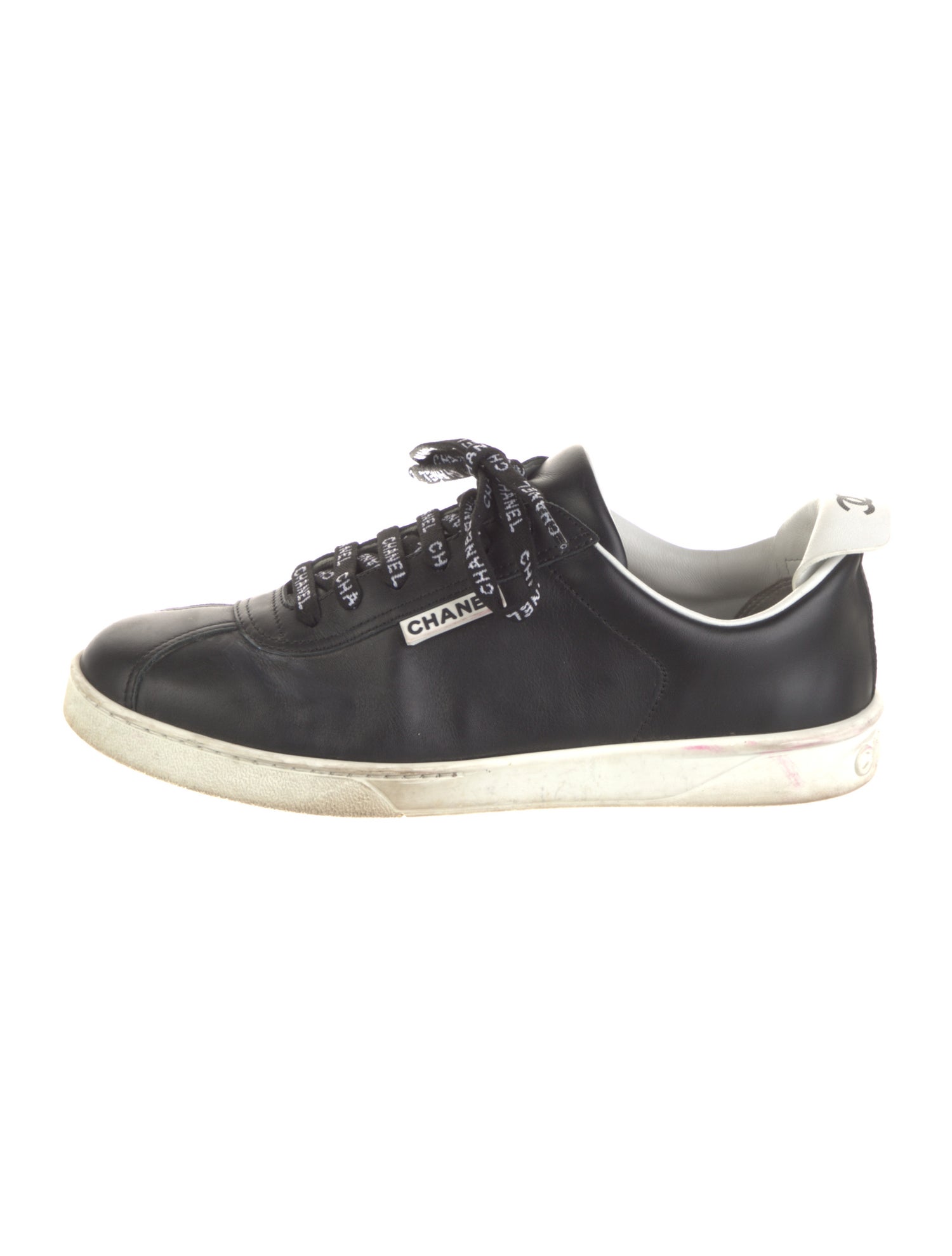 Chanel Interlocking CC Logo Leather Sneakers