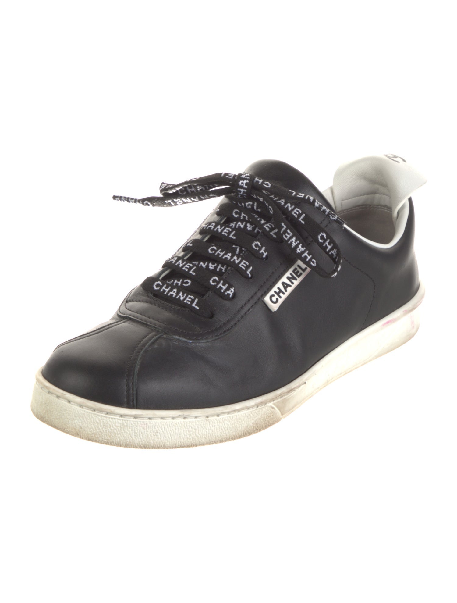 Chanel Interlocking CC Logo Leather Sneakers