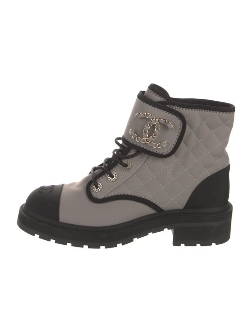 Chanel Interlocking CC Logo Neoprene Combat Boots