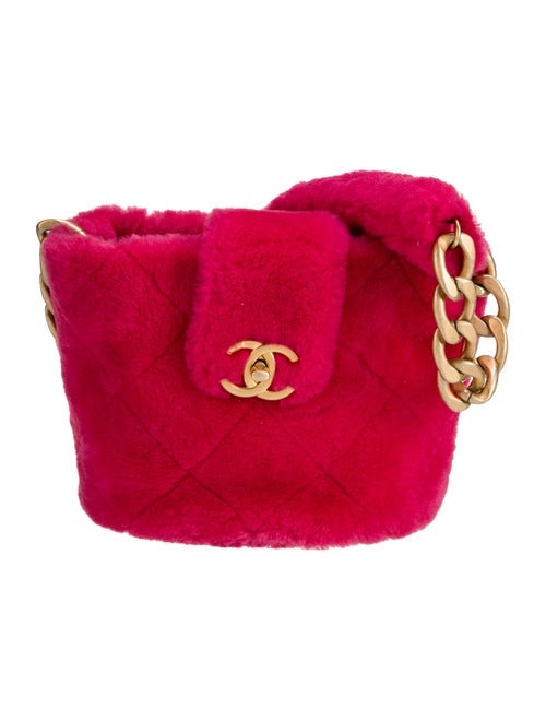 Chanel Shearling Quilted Bucket Bag