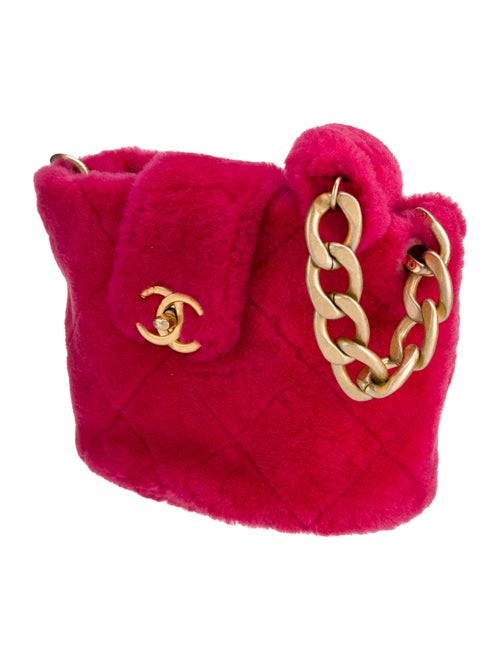 Chanel Shearling Quilted Bucket Bag