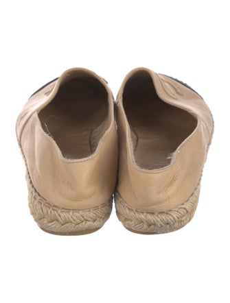 Chanel Interlocking CC Logo Leather Espadrilles
