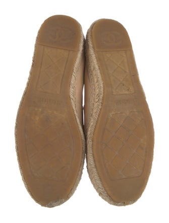 Chanel Interlocking CC Logo Leather Espadrilles