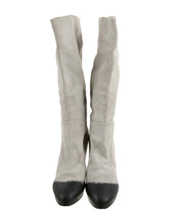 Chanel Interlocking CC Logo Suede Boots