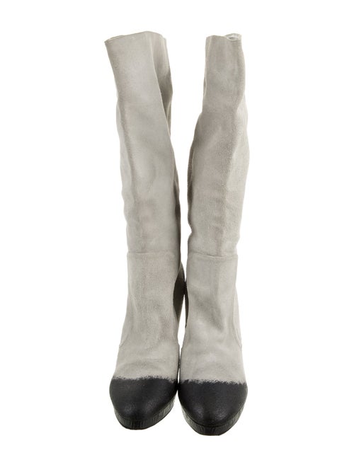 Chanel Interlocking CC Logo Suede Boots