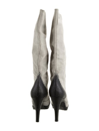 Chanel Interlocking CC Logo Suede Boots