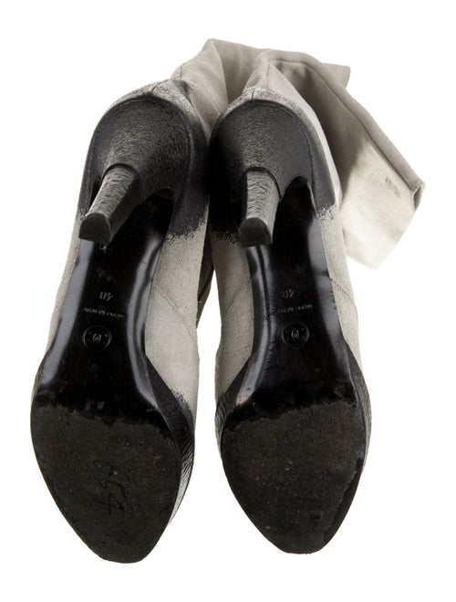 Chanel Interlocking CC Logo Suede Boots