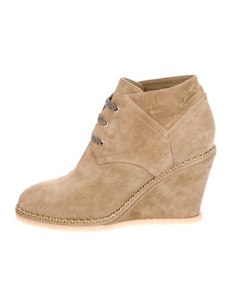 Chanel 2015 Interlocking CC Logo Lace-Up Boots