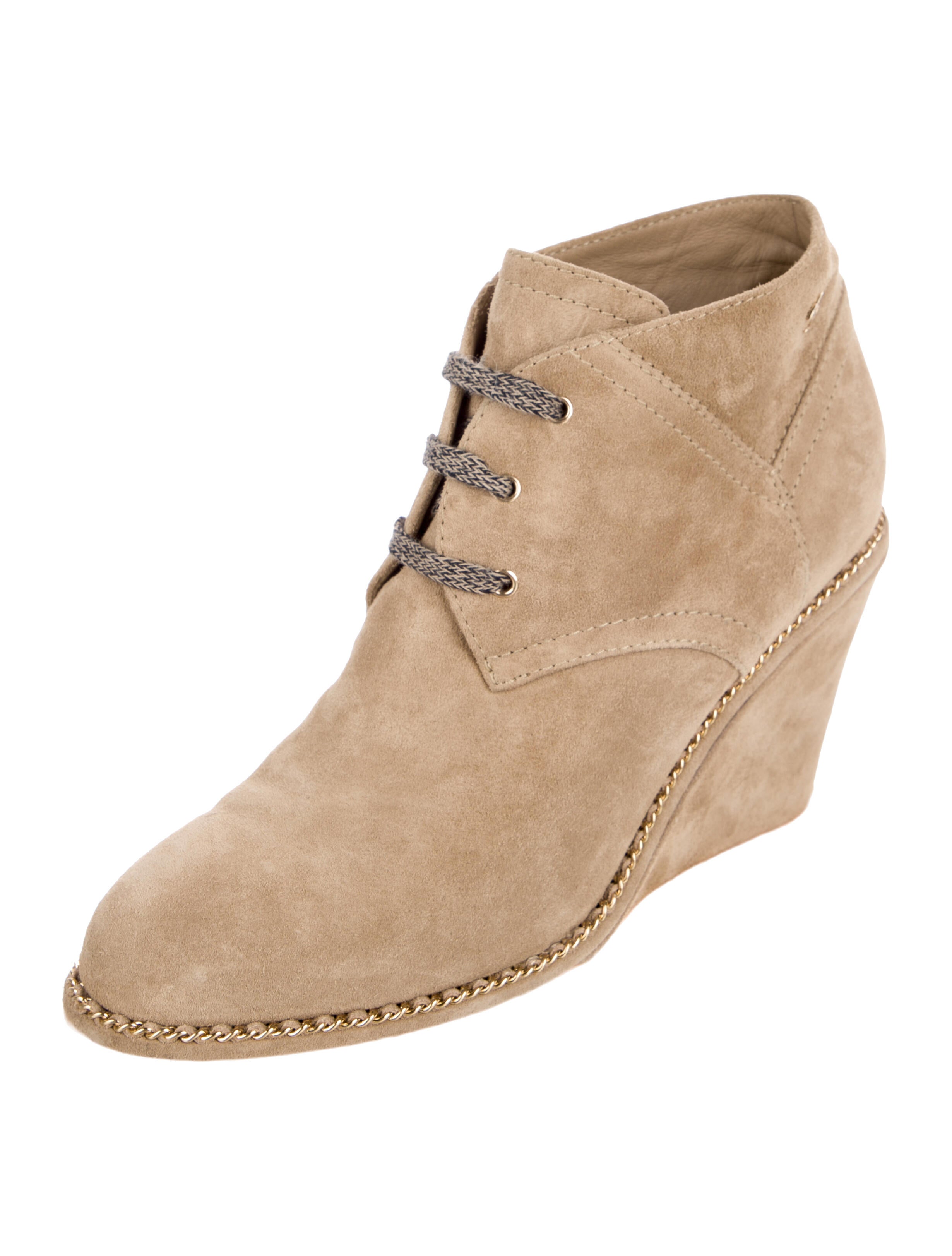 Chanel 2015 Interlocking CC Logo Lace-Up Boots