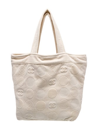 Chanel Terry Cloth CC Beach Towel Tote Set