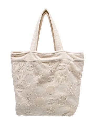 Chanel Bath Terry Cloth CC Beach Towel Tote Set