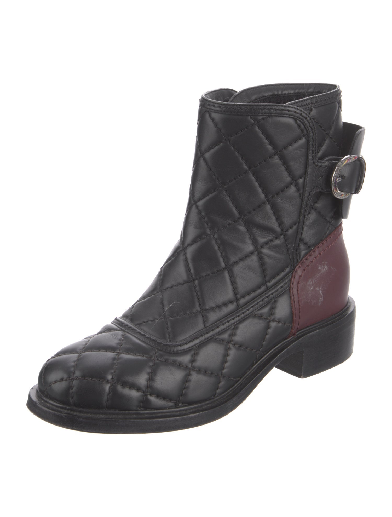 Chanel 2015 Interlocking CC Logo Moto Boots
