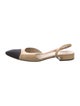 Chanel Interlocking CC Logo Leather Slingback Flats