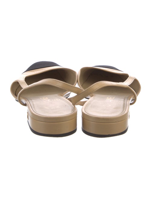 Chanel Interlocking CC Logo Leather Slingback Flats