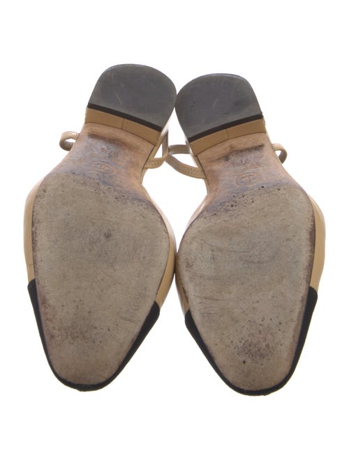 Chanel Interlocking CC Logo Leather Slingback Flats