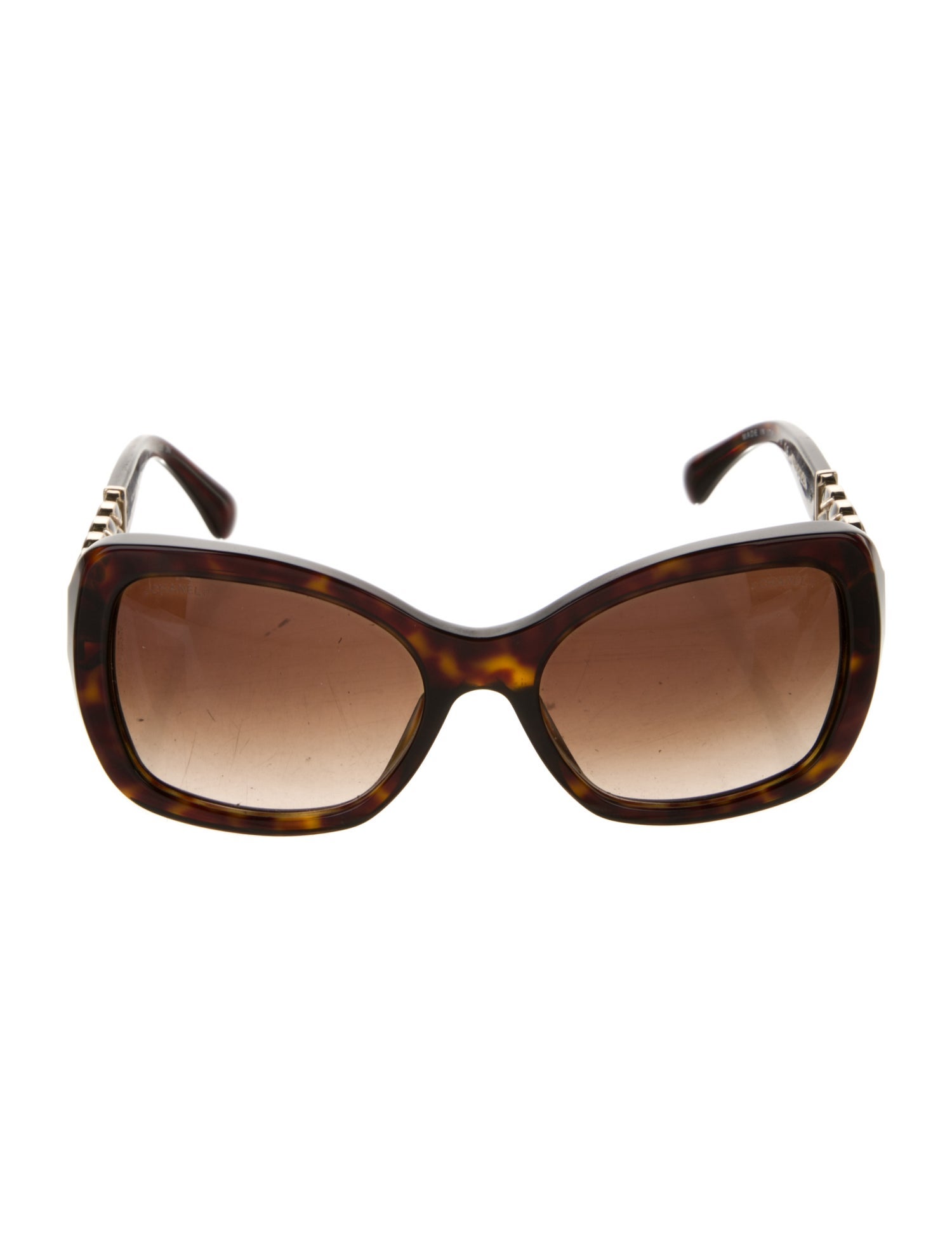Chanel Chain-Link Accent Oversize Sunglasses