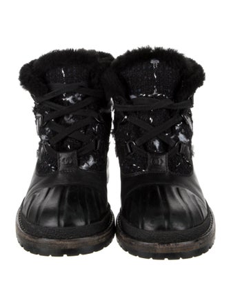 Chanel 2016 Interlocking CC Logo Combat Boots