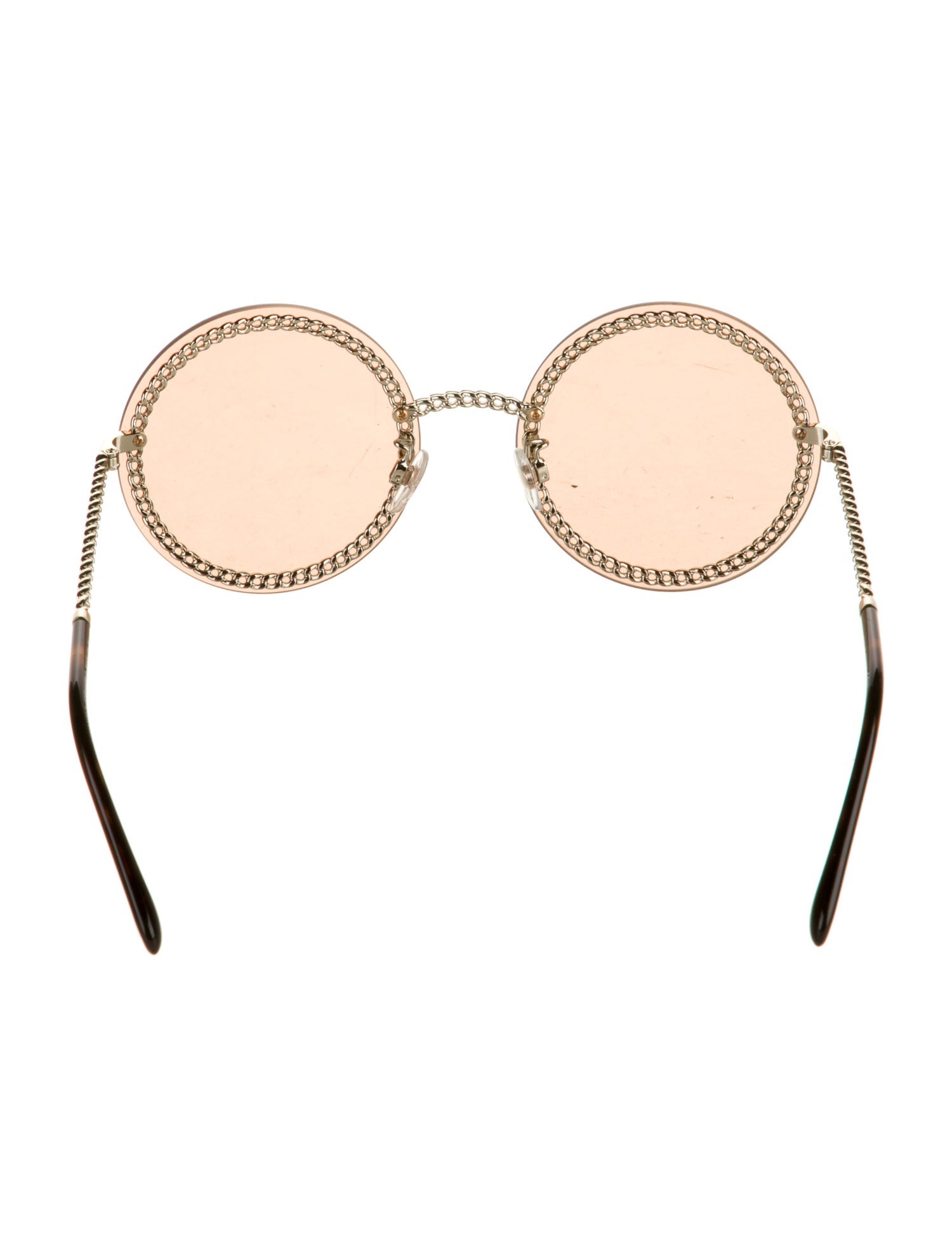 Chanel Chain-Link Accent Round Sunglasses