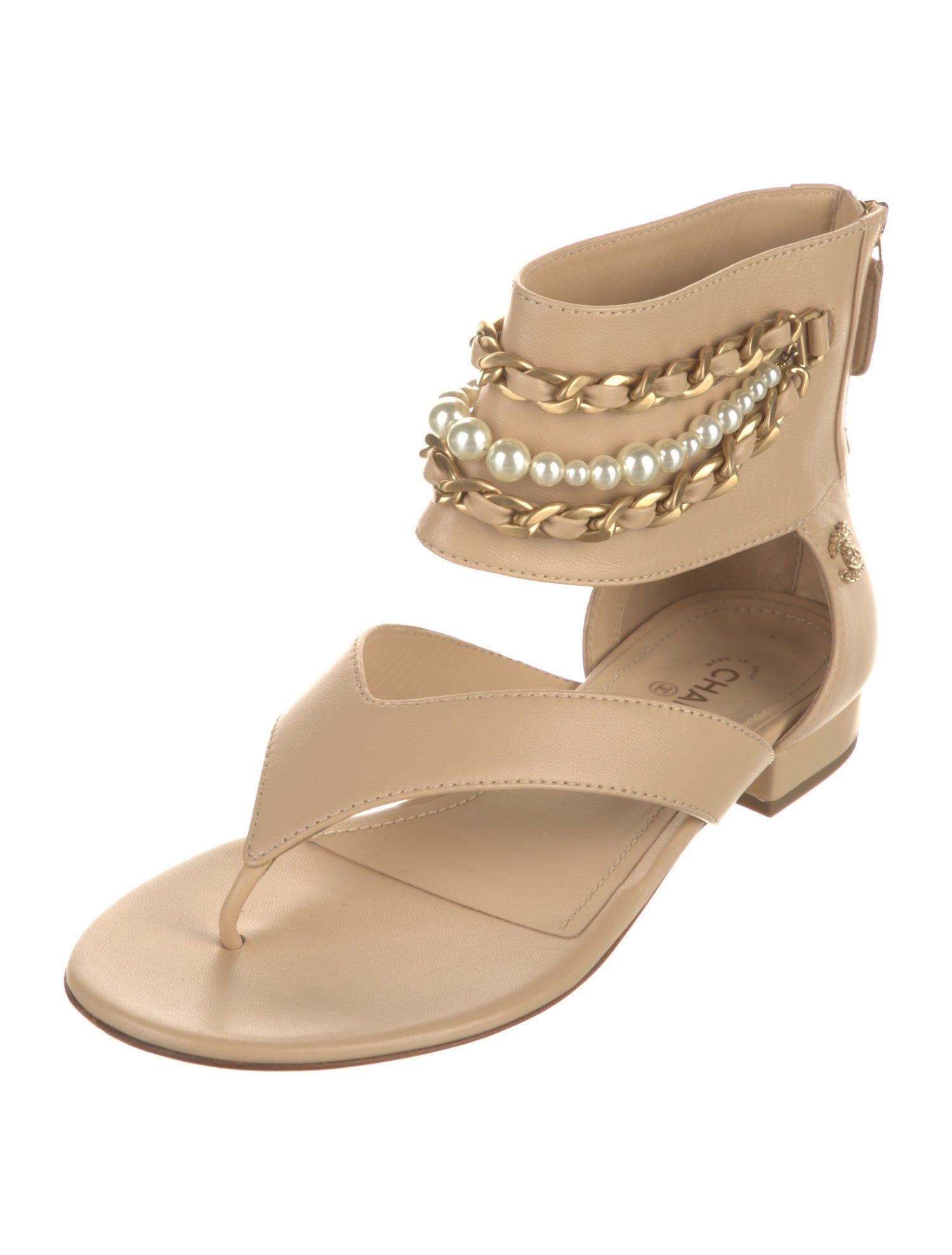 Chanel 2022 Interlocking CC Logo Gladiator Sandals