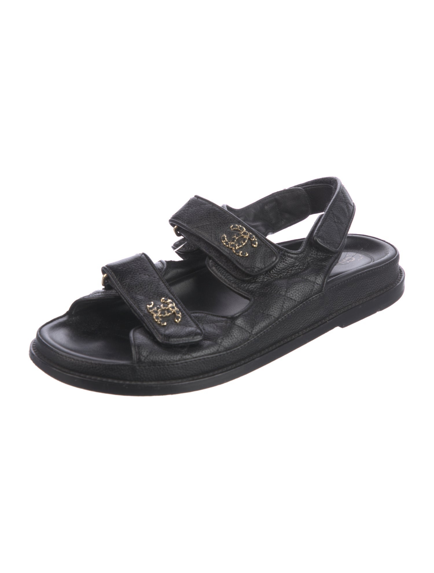 Chanel 2021 Interlocking CC Logo Slingback Sandals