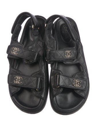 Chanel 2021 Interlocking CC Logo Slingback Sandals