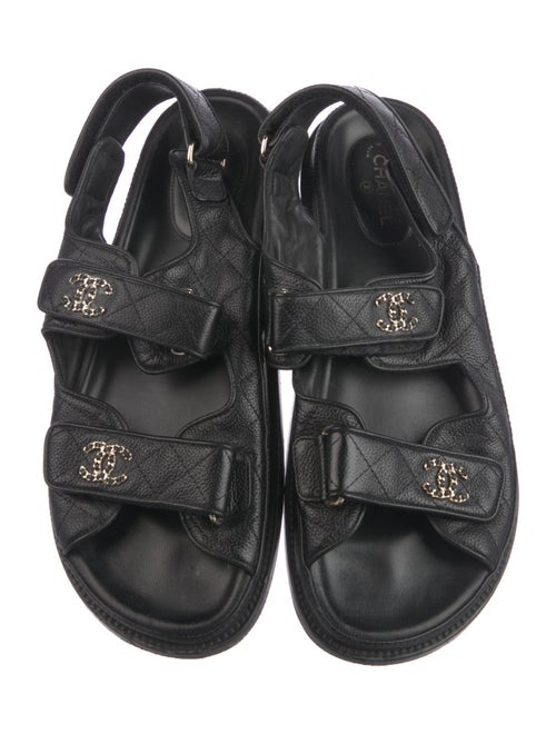 Chanel 2021 Interlocking CC Logo Slingback Sandals