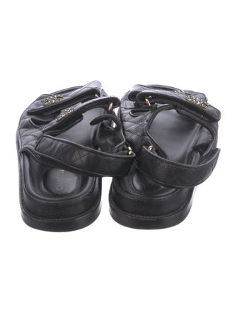 Chanel 2021 Interlocking CC Logo Slingback Sandals