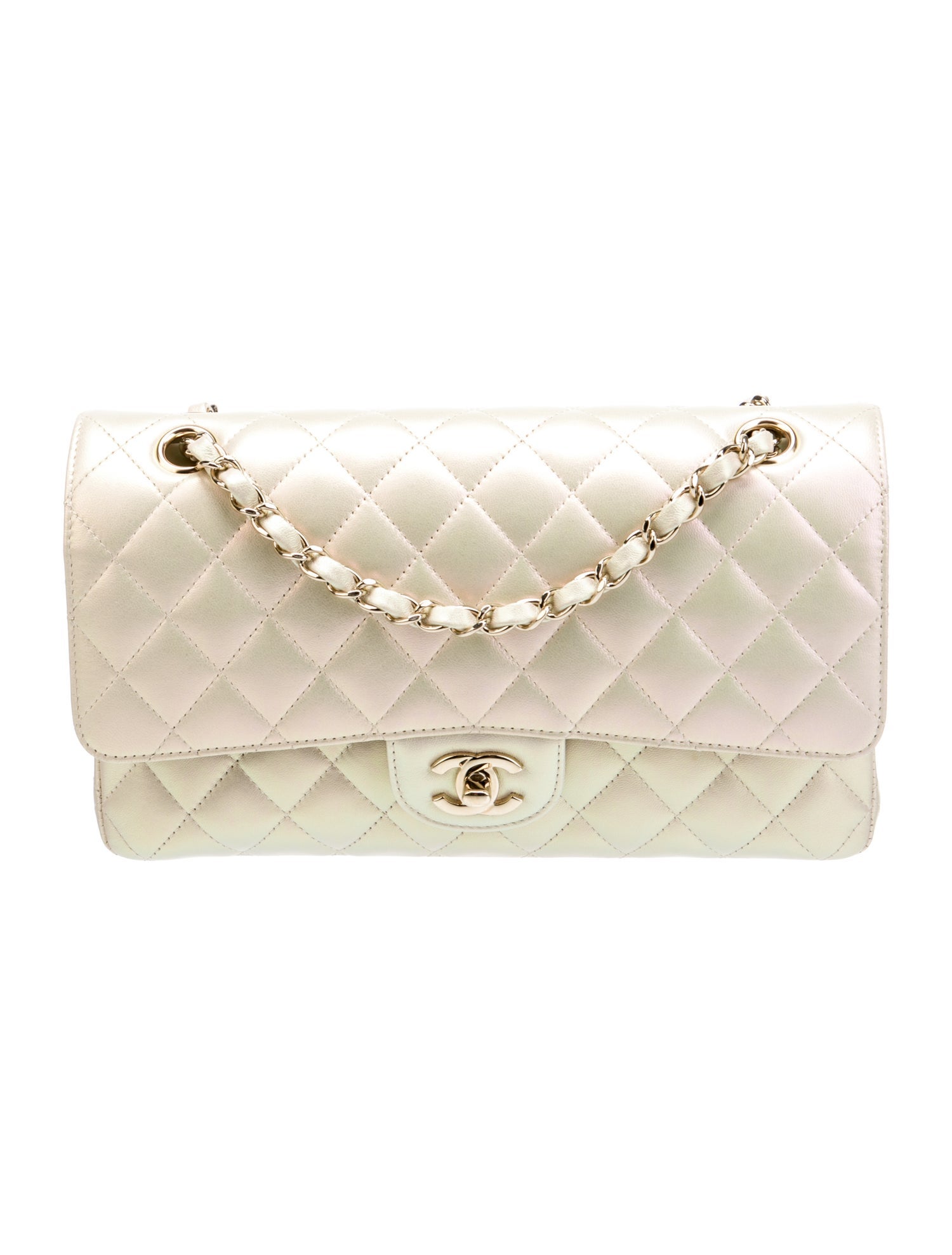 Chanel Medium Iridescent Pearl Classic Double Flap Bag