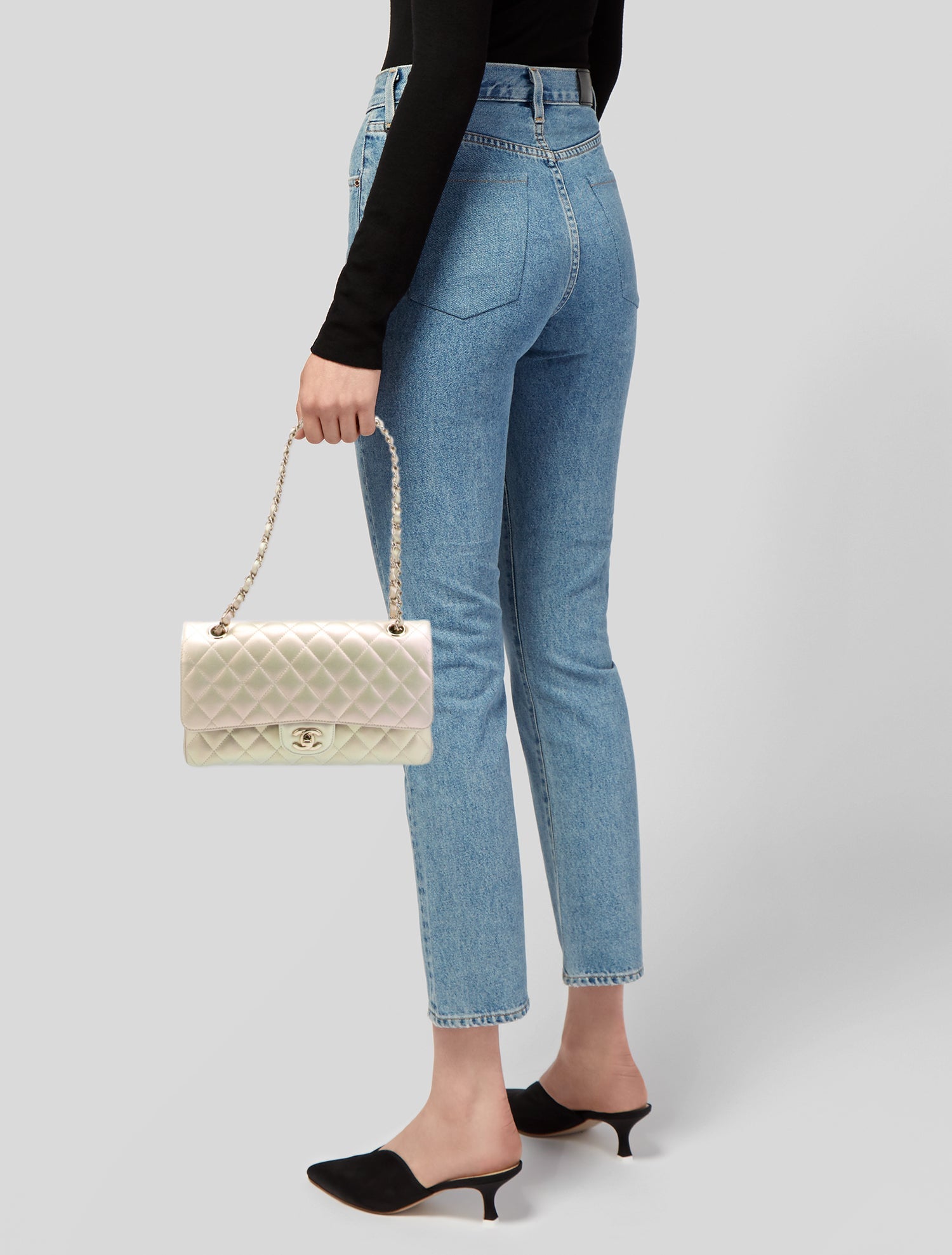 Chanel Medium Iridescent Pearl Classic Double Flap Bag