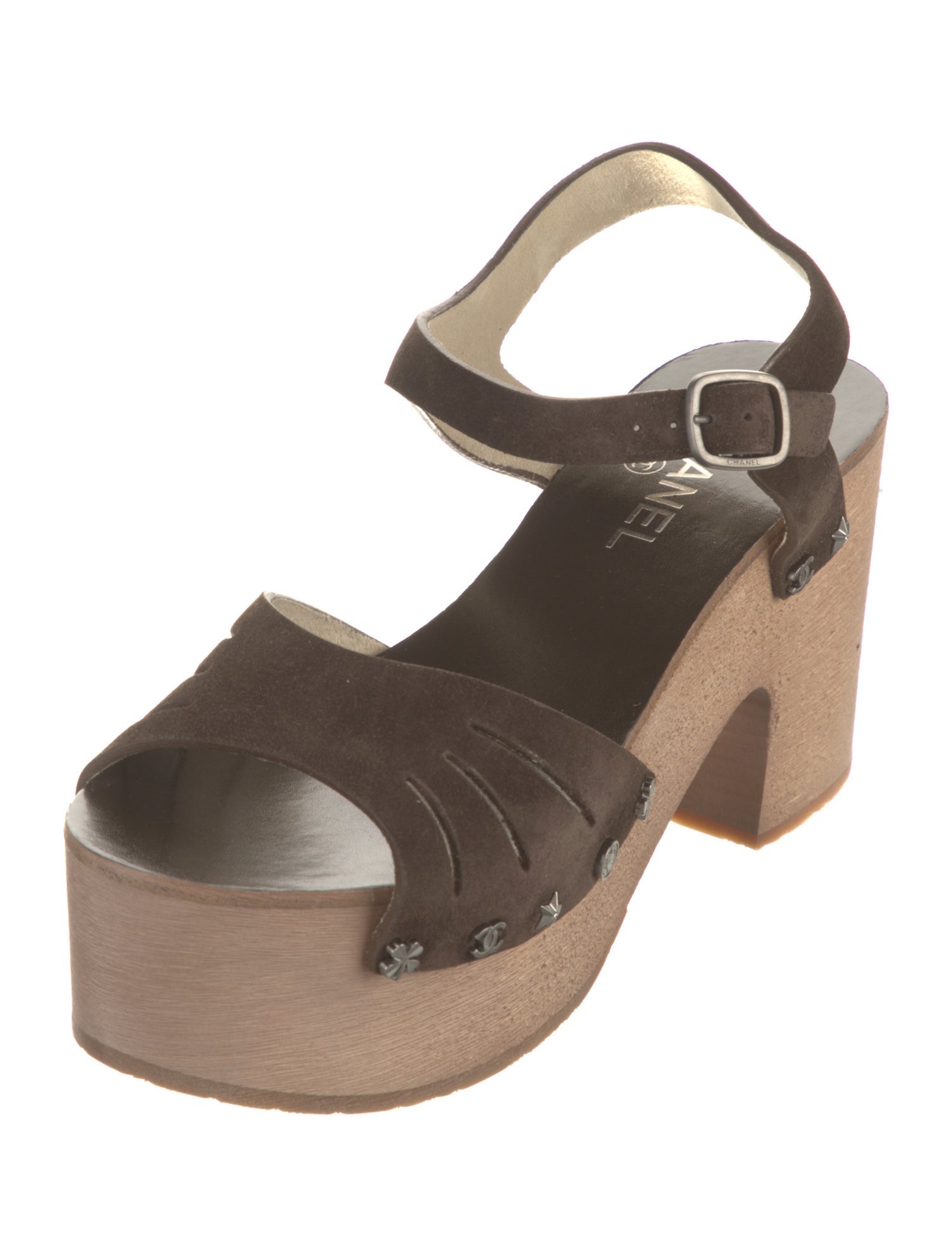 Chanel 2015 Interlocking CC Logo Slingback Sandals