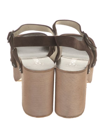 Chanel 2015 Interlocking CC Logo Slingback Sandals