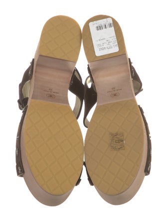 Chanel 2015 Interlocking CC Logo Slingback Sandals