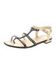Chanel Interlocking CC Logo Lambskin T-Strap Sandals
