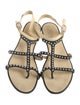 Chanel Interlocking CC Logo Lambskin T-Strap Sandals
