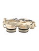 Chanel Interlocking CC Logo Lambskin T-Strap Sandals