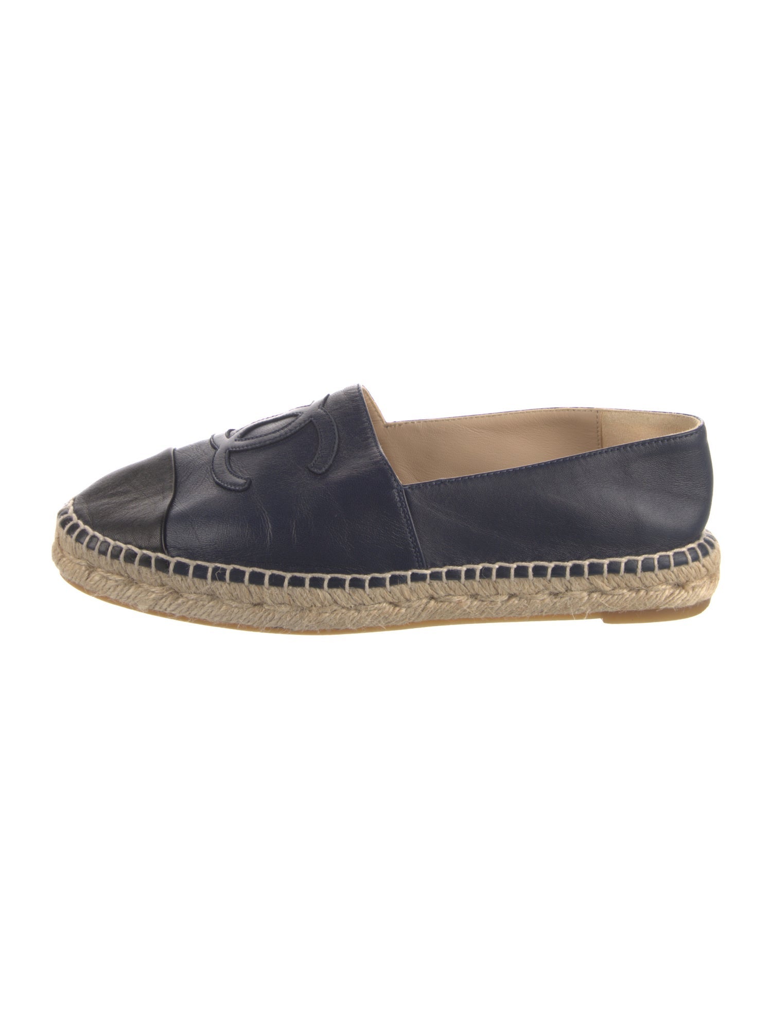 Chanel Interlocking CC Logo Lambskin Espadrilles