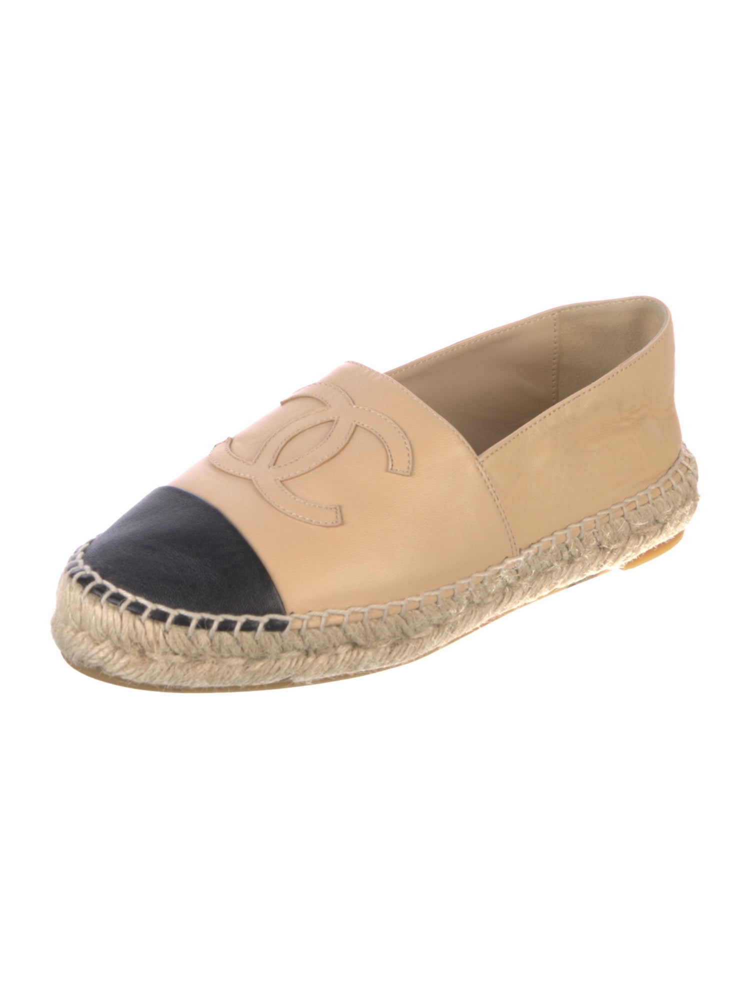 Chanel Interlocking CC Logo Lambskin Espadrilles