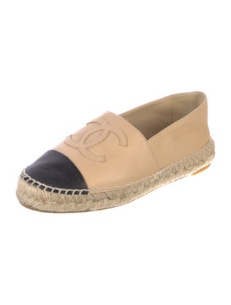 Chanel Interlocking CC Logo Lambskin Espadrilles