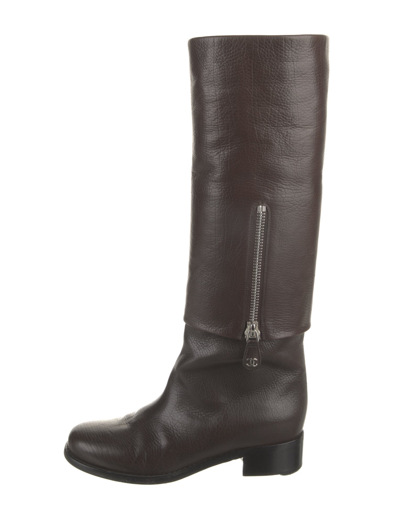 Chanel 2012 Interlocking CC Logo Riding Boots