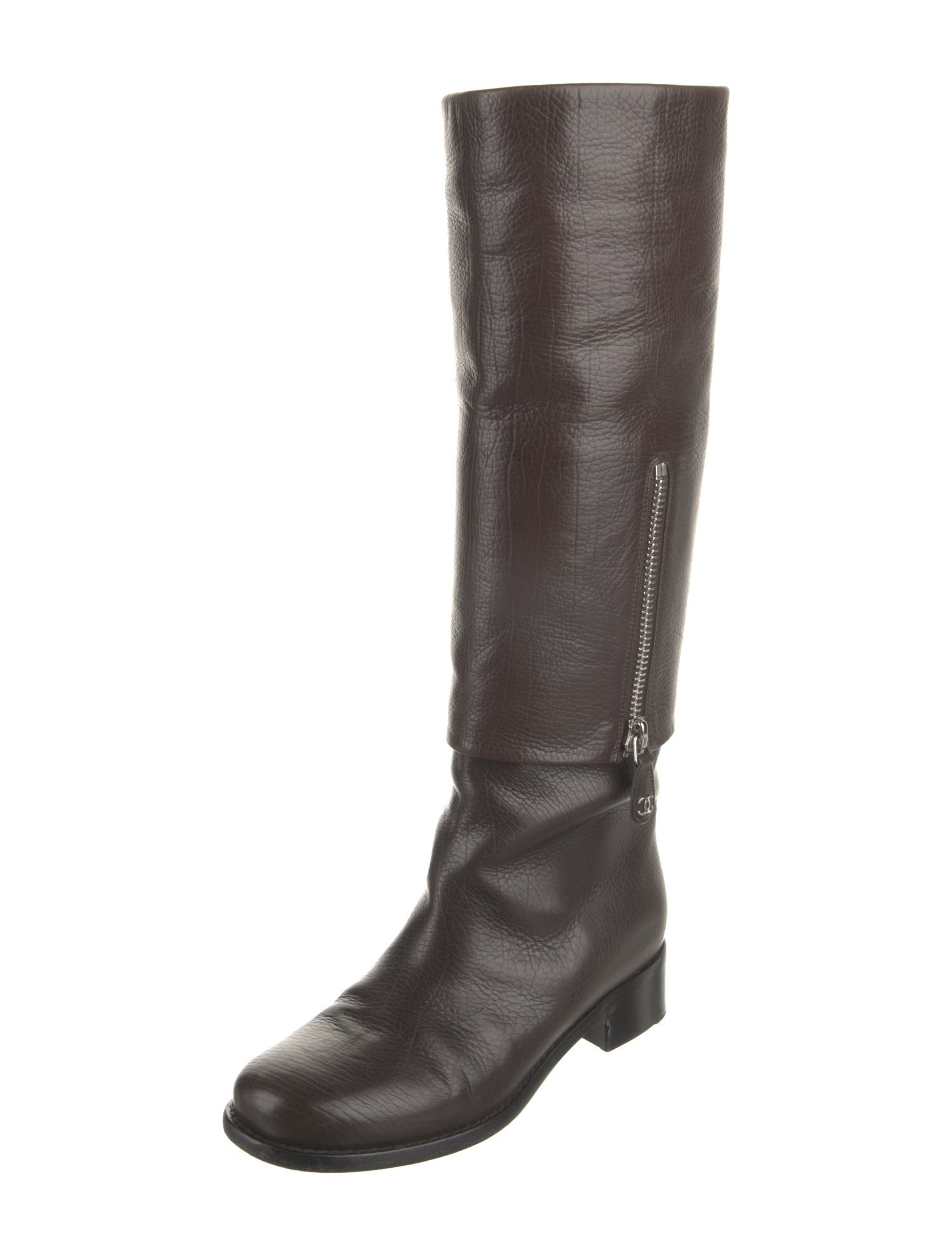 Chanel 2012 Interlocking CC Logo Riding Boots