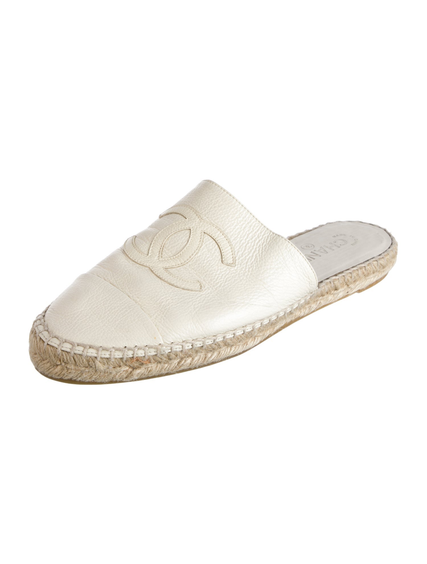 Chanel Interlocking CC Logo Calfskin Espadrilles