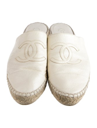 Chanel Interlocking CC Logo Calfskin Espadrilles